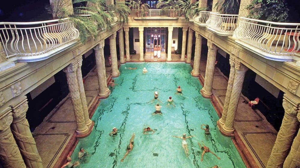 swimmers in Budapest's Gellert spa, an option on Globus' tours