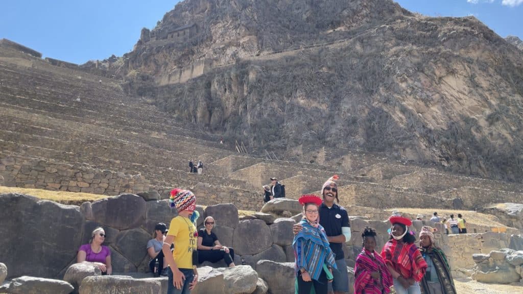 kids acting out the story of the Inca rulers who created Ollantaytambo in Peru's Sacred Valley