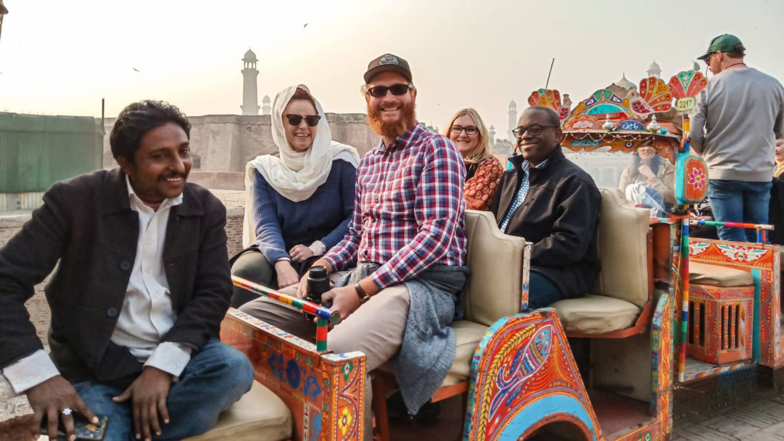 Tour guests and leader on a new Intrepid Travel tour to Pakistan