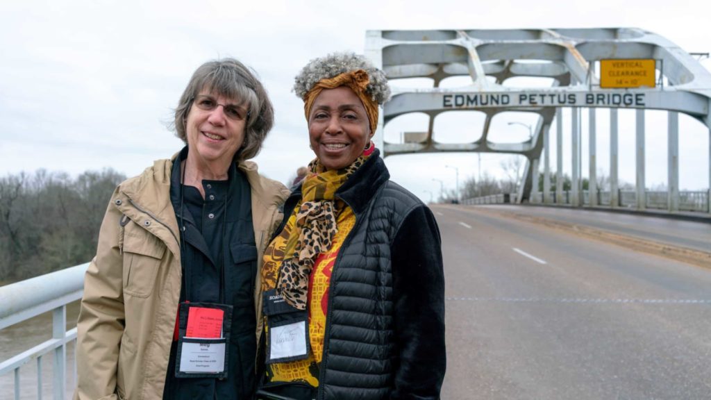 Two people on a Road Scholar tour focusing on the Civil Rights Movement