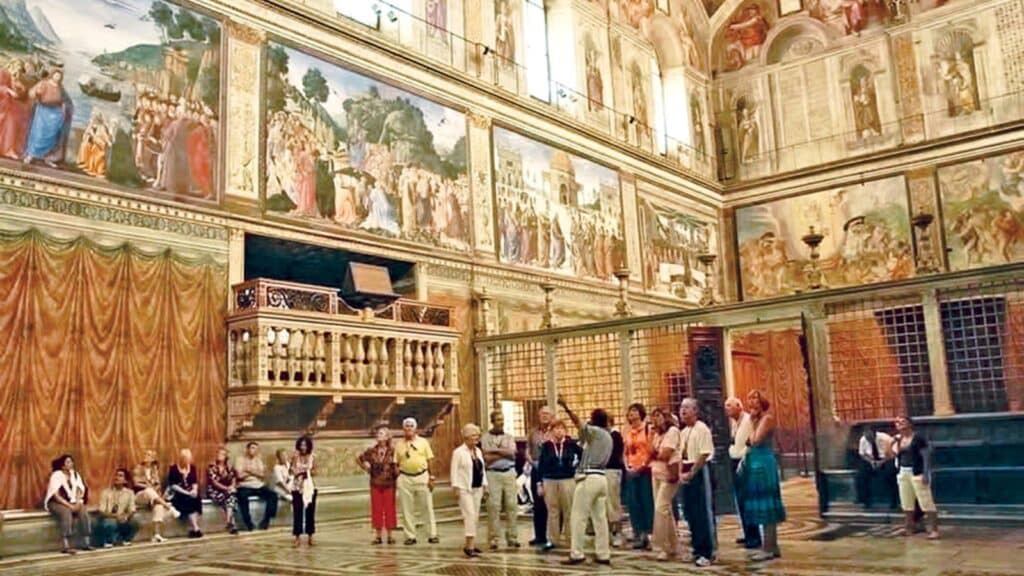 Tauck Tours, a popular tour company for seniors, private, after-hours visit inside the Sistine Chape