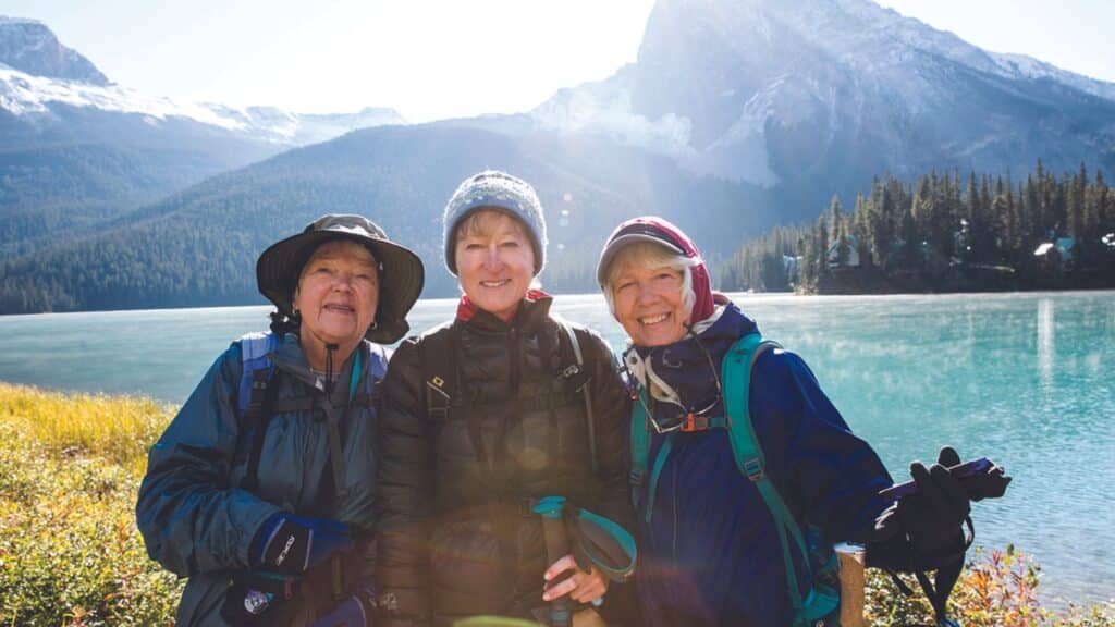 Canadian Rocky Mountain Hiking: Banff, Lake Louise and Yoho
Participants hike from Emerald Lake to the base of President and Vice Presidnet peeks in Yoho Pass. Dianne Lendler, Susan Harman, Mary Lou Arundell