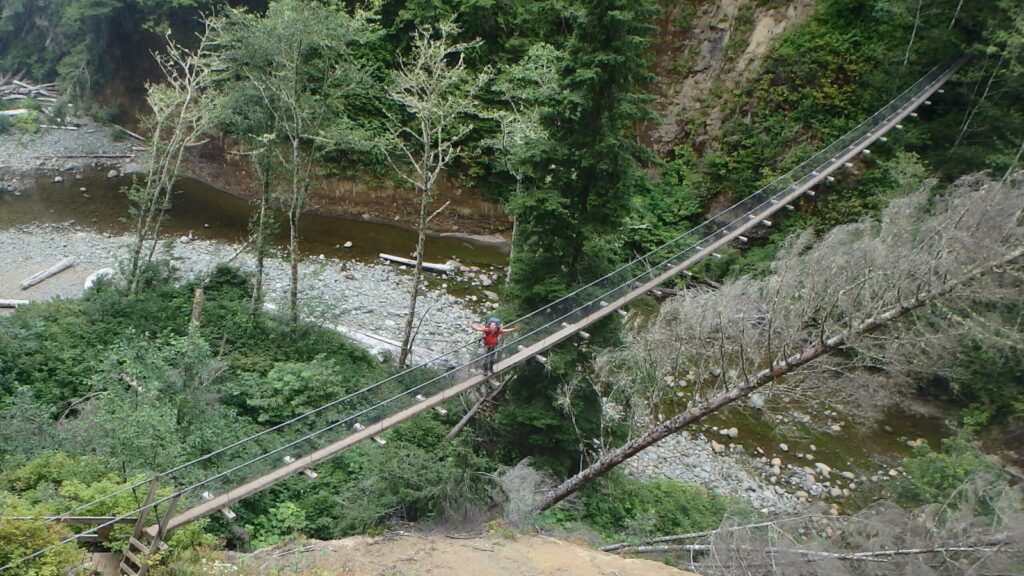 West Coast Trail Backpack suspension bridge