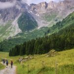 hikers on a G Adventures hiking tour in France Mont Blanc Les Contamines to Les Chapieux