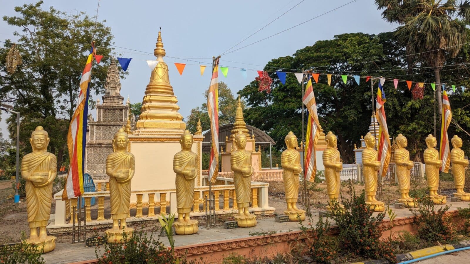 Cambodia's New Temple golden Buddha's on CroisiEurope's Mekong River cruise