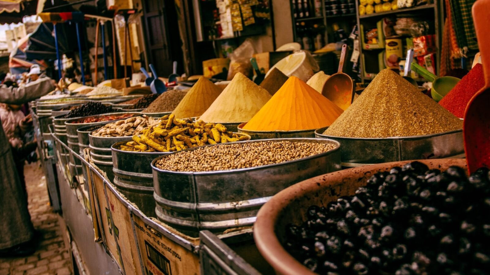 Spice market in Morocco