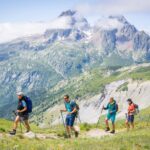 An Exodus Adventure Travels tour group trekking near Mont Blanc