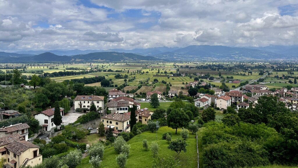 view of the Tuscan town of Anghiari in Italy