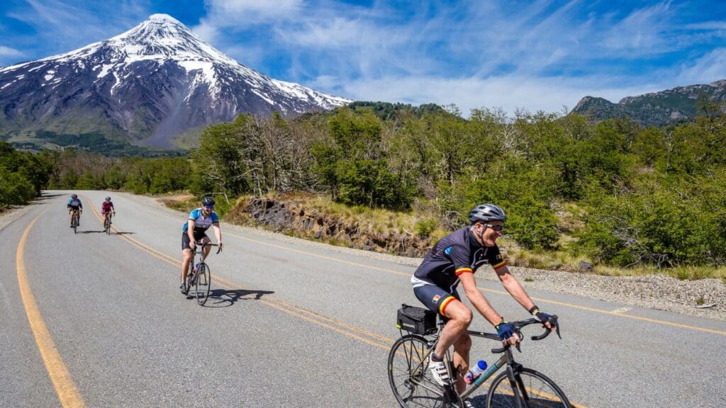 Guests cycling on Backroads' Chile tour