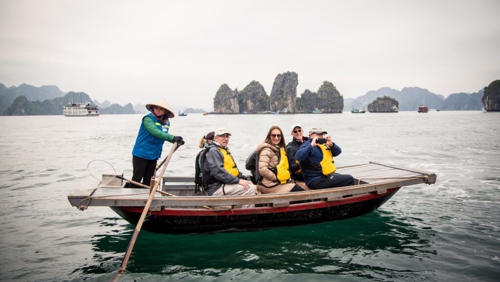 Abercrombie & Kent tour guests in Vietnam, on a Hanoi to Ha Long Bay outing