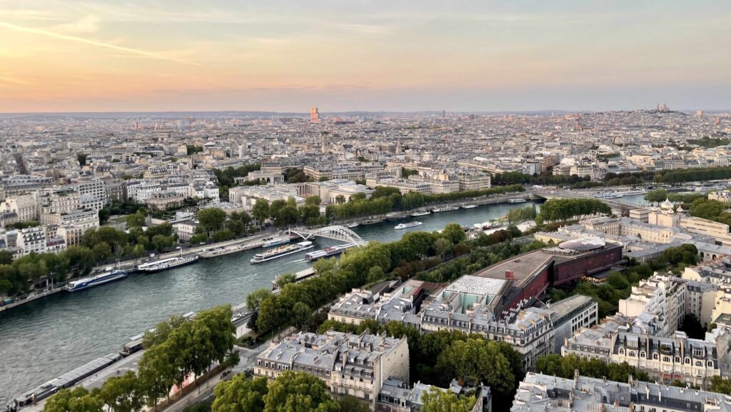 view of Paris at dusk