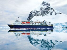 National Geographic Expeditions ship in Antarctica