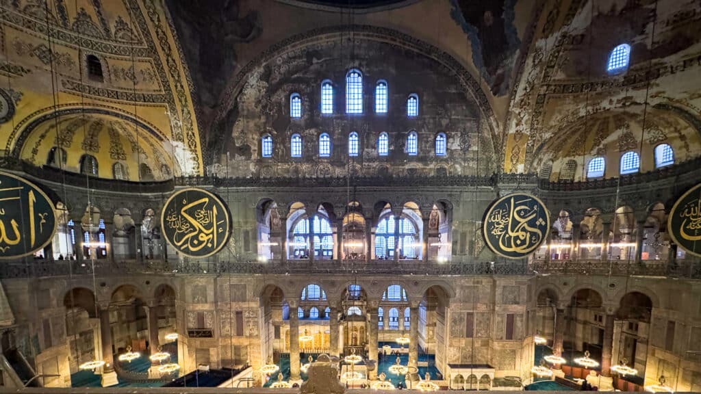 Interior of Hagia Sophia in Istanbul as seen on a short break Intrepid tour