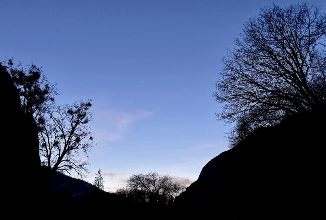 view of Yosemite at dusk