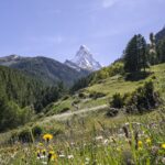 View of Swiss Alps with Matterhorn in distance