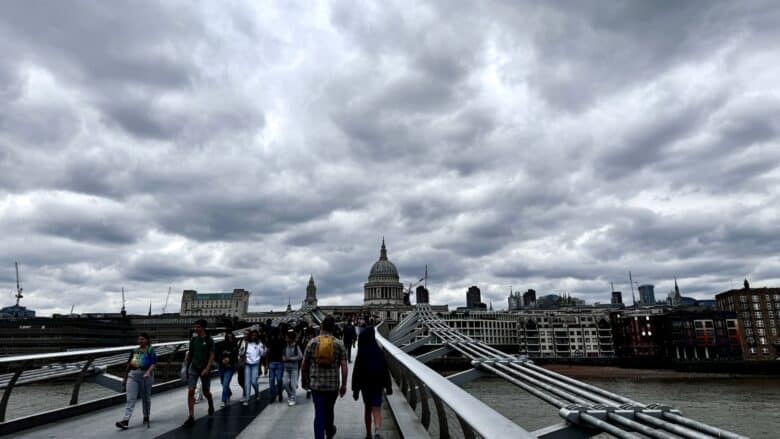 View of St Paul's Cathedral in London from Bridge