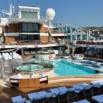 view of a mostly empty cruise ship pool deck