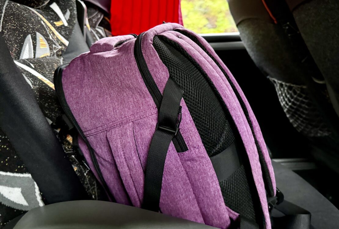 daypack on tour coach