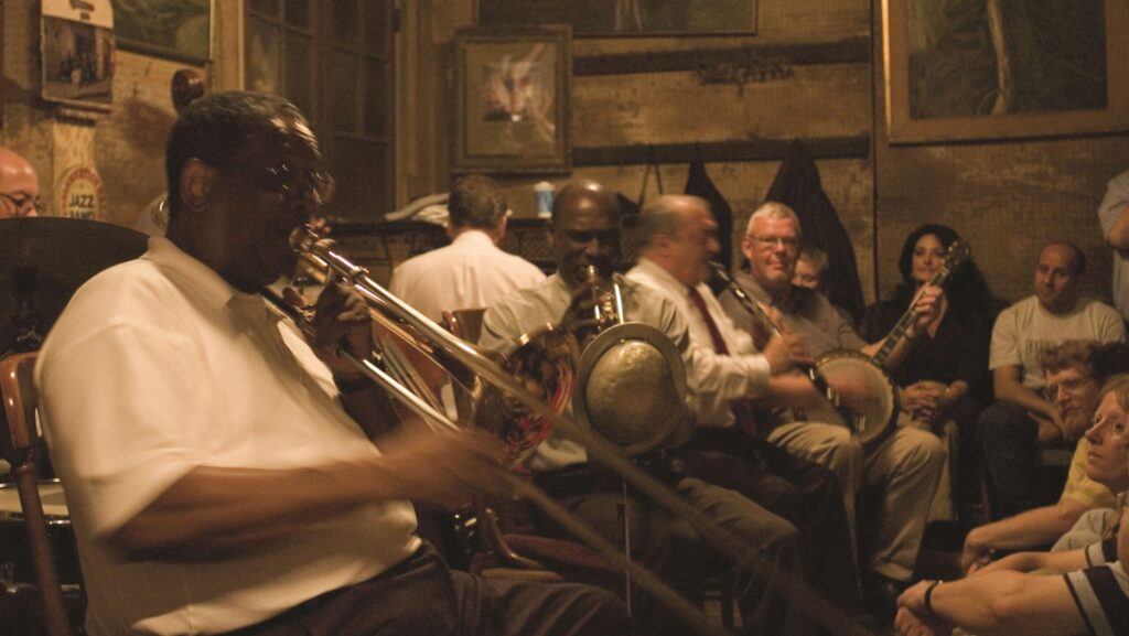 Jazz musicians at Preservation Hall in New Orleans
