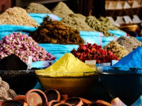 Spices in a market in Morocco