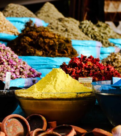 Spices in a market in Morocco