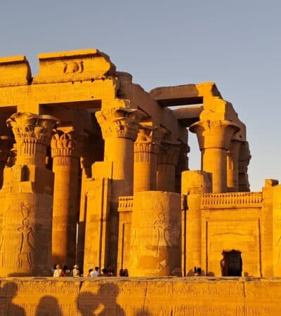 People visiting Egyptian ruins